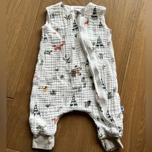Little Unicorn muslin sleep romper